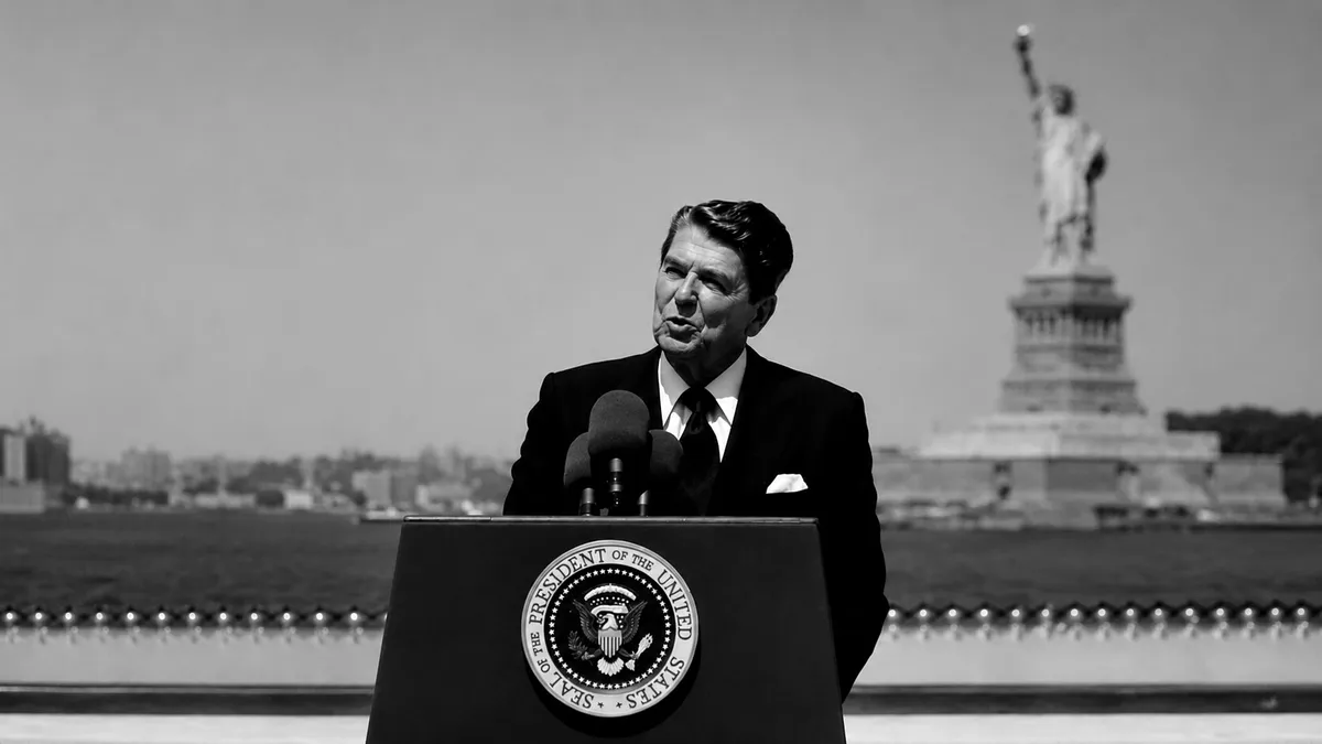 Ronald Reagan delivering "Statue of Liberty Centennial Celebration"