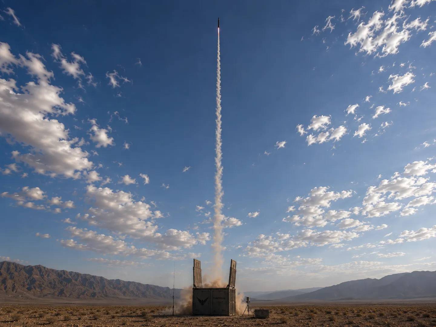 Invictus climbing out of a Vault container on the test range